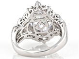 White Cubic Zirconia Rhodium Over Sterling Silver Ring 9.61ctw