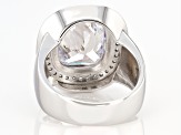 White Cubic Zirconia Rhodium Over Sterling Silver Ring 10.70ctw