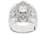 White Cubic Zirconia Rhodium Over Sterling Silver Ring 1.81ctw