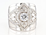 White Cubic Zirconia Rhodium Over Sterling Silver Ring 1.81ctw