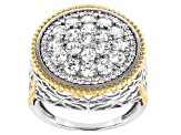 White Cubic Zirconia Rhodium And 18K Yellow Gold Over Sterling Silver Ring 3.25ctw (1.72ctw DEW)