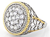 White Cubic Zirconia Rhodium And 18K Yellow Gold Over Sterling Silver Ring 3.25ctw (1.72ctw DEW)
