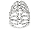 White Cubic Zirconia Rhodium Over Sterling Silver Ring 3.08 ctw