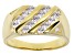 White Cubic Zirconia 18K Yellow Gold Over Sterling Silver Mens Ring 1.82ctw