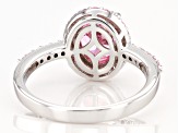Pink Cubic Zirconia Rhodium Over Sterling Silver Ring 3.59ctw
