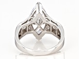 White Cubic Zirconia Platinum Over Sterling Silver Ring 6.69ctw (4.16ctw DEW)