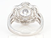 White Cubic Zirconia Rhodium Over Sterling Silver Ring 6.57ctw