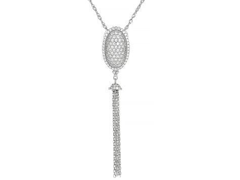 White Cubic Zirconia Rhodium Over Sterling Silver Pendant With Chain 2.10ctw