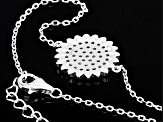 White Cubic Zirconia Rhodium Over Sterling Silver Sunflower Bracelet 0.90ctw (0.58ctw DEW)