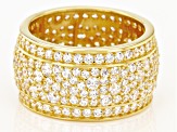 White Cubic Zirconia 18K Yellow Gold Over Sterling Silver Band Ring 6.56ctw