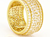 White Cubic Zirconia 18K Yellow Gold Over Sterling Silver Band Ring 6 ...