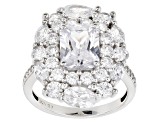 White Cubic Zirconia Rhodium Over Sterling Silver Ring 8.44ctw
