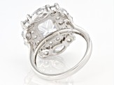 White Cubic Zirconia Rhodium Over Sterling Silver Ring 8.44ctw