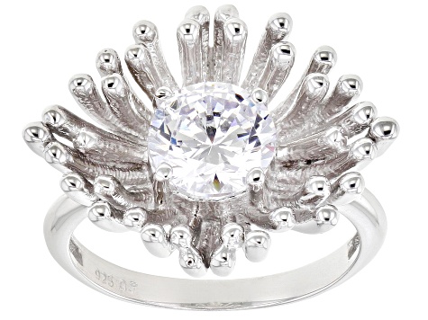 White Cubic Zirconia Rhodium Over Sterling Silver Ring 2.77ctw