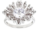 White Cubic Zirconia Rhodium Over Sterling Silver Ring 2.77ctw