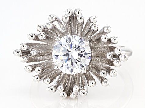 White Cubic Zirconia Rhodium Over Sterling Silver Ring 2.77ctw
