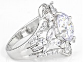 White Cubic Zirconia Rhodium Over Sterling Silver Ring 10.05ctw