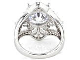 White Cubic Zirconia Rhodium Over Sterling Silver Ring 10.05ctw