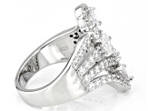 White Cubic Zirconia Rhodium Over Sterling Silver Ring 2.59ctw