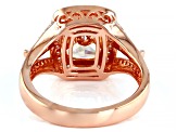 Champagne And White Cubic Zirconia 18K Rose Gold Over Sterling Silver Ring 5.04ctw