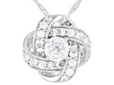 White Cubic Zirconia Rhodium Over Sterling Silver Pendant With Chain 2.55ctw