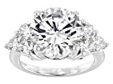 White Cubic Zirconia Rhodium Over Sterling Silver Ring 13.65ctw