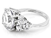 White Cubic Zirconia Rhodium Over Sterling Silver Ring 13.65ctw