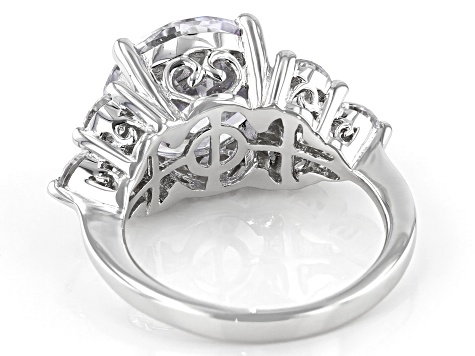 White Cubic Zirconia Rhodium Over Sterling Silver Ring 13.65ctw