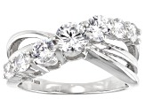 White Cubic Zirconia Rhodium Over Sterling Silver Ring 2.34ctw
