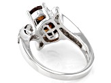 Mocha And White Cubic Zirconia Rhodium Over Sterling Silver Ring 3.65ctw