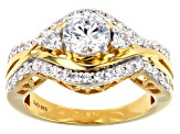 White Cubic Zirconia 18K Yellow Gold Over Sterling Silver Ring 2.35ctw ...