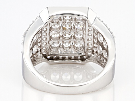 White Cubic Zirconia Rhodium Over Sterling Silver Ring 3.35ctw