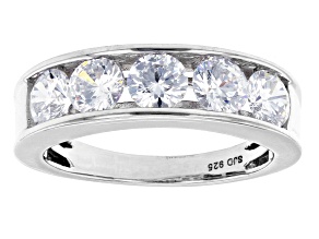 White Cubic Zirconia Rhodium Over Sterling Silver Ring 2.90ctw