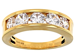 White Cubic Zirconia 18K Yellow Gold Over Sterling Silver Ring 2.90ctw