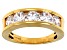 White Cubic Zirconia 18K Yellow Gold Over Sterling Silver Ring 2.90ctw