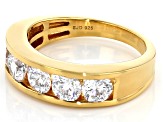 White Cubic Zirconia 18K Yellow Gold Over Sterling Silver Ring 2.90ctw