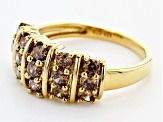 Mocha Cubic Zirconia 18K Yellow Gold Over Sterling Silver Ring 1.55ctw