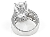 White Cubic Zirconia Rhodium Over Sterling Silver Ring 18.30ctw