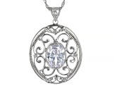 White Cubic Zirconia Rhodium Over Sterling Silver Pendant With Chain 10.10ctw