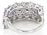 Lavender Cubic Zirconia Rhodium Over Sterling Silver Ring 6.57ctw