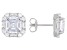 Asscher Cut White Cubic Zirconia Rhodium Over Sterling Silver Earrings 7.17ctw