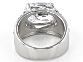 White Cubic Zirconia Rhodium Over Sterling Silver Ring 10.28ctw