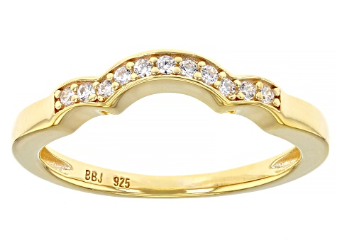 Mocha And White Cubic Zirconia 18k Yellow Gold Over Sterling Silver Ring With Bands 6.39ctw