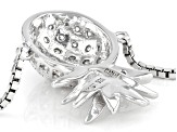 White Cubic Zirconia Rhodium Over Sterling Silver Pineapple Adjustable Bracelet 0.39ctw