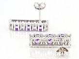 Purple And White Cubic Zirconia Rhodium Over Sterling Silver Earrings 4.87ctw