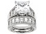 White Cubic Zirconia Rhodium Over Sterling Silver Ring With Band 12.49ctw
