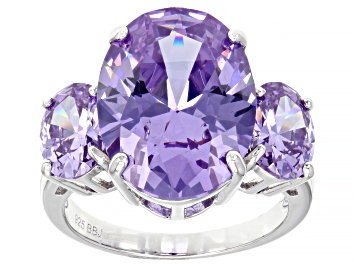 Picture of Lavender Cubic Zirconia Rhodium Over Sterling Silver 20.90ctw
