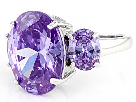 Lavender Cubic Zirconia Rhodium Over Sterling Silver 20.90ctw - BJL623 ...