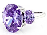 Lavender Cubic Zirconia Rhodium Over Sterling Silver 20.90ctw