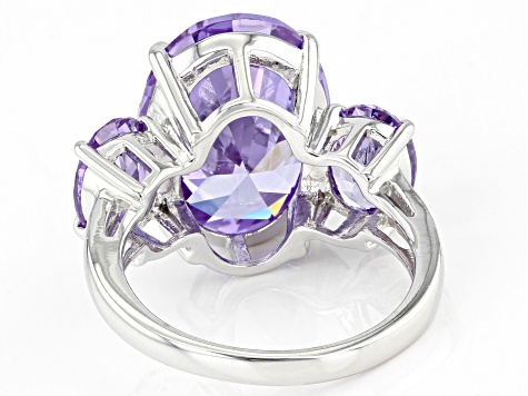 Lavender Cubic Zirconia Rhodium Over Sterling Silver 20.90ctw